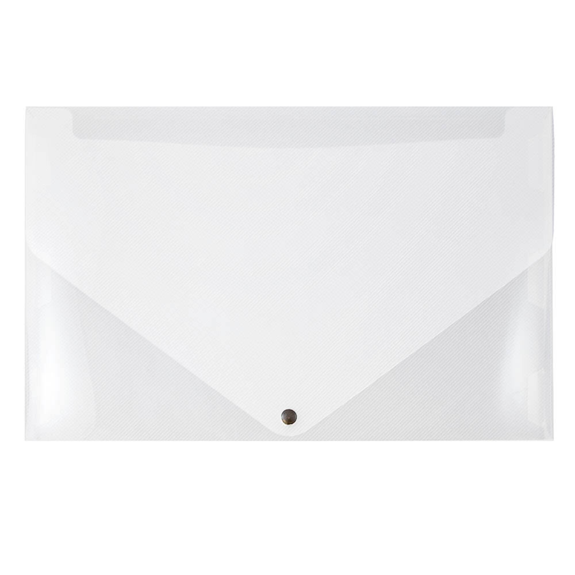 JAM Paper Clear 11" x 17" Snap Closure Plastic Portfolio